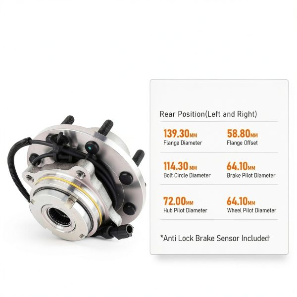 Rear Wheel Bearing PAROD Steel Alloy Hub Assembly-3