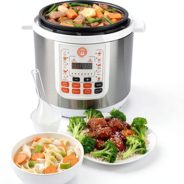 MasterChef 13-in-1 Pressure Cooker 6 Qt Electric MultiPot with LED-1