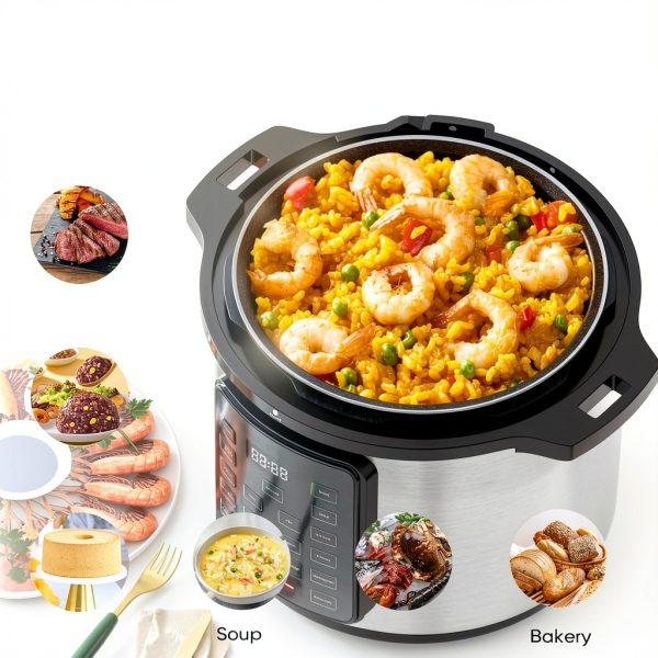 Electric Pressure Cooker 8QT Multi Cooker by Generic Stainless Steel-1