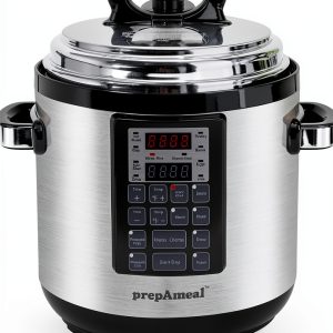 9-in-1 Electric Pressure Cooker 6QT by prepAmeal Silver Black-0