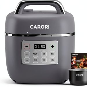 Electric Pressure Cooker Carori 3Qt 8-Function Ceramic Pot Gray-0