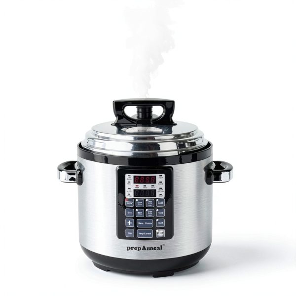 9-in-1 Electric Pressure Cooker 6QT by prepAmeal Silver Black-1