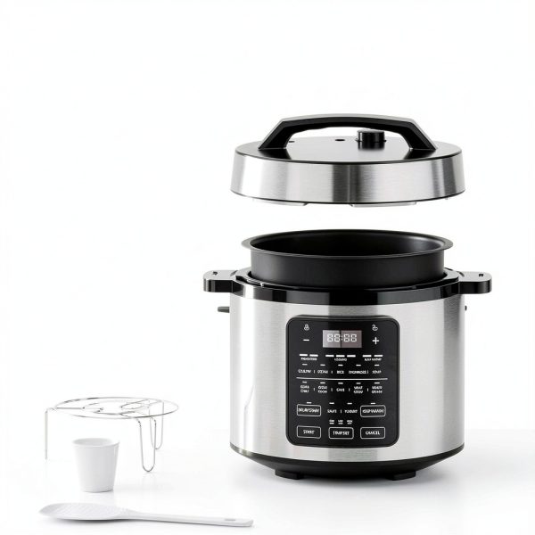 OLIXIS Electric Pressure Cooker 6 Quart Stainless Steel Multi Cooker Electric for Pressure 12-in-1 Rice, Steamer, Yogurt Maker, Slow Cook,Meat Stew, Cake, Porridge, Multigrain-6
