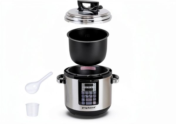 9-in-1 Electric Pressure Cooker 6QT by prepAmeal Silver Black-6