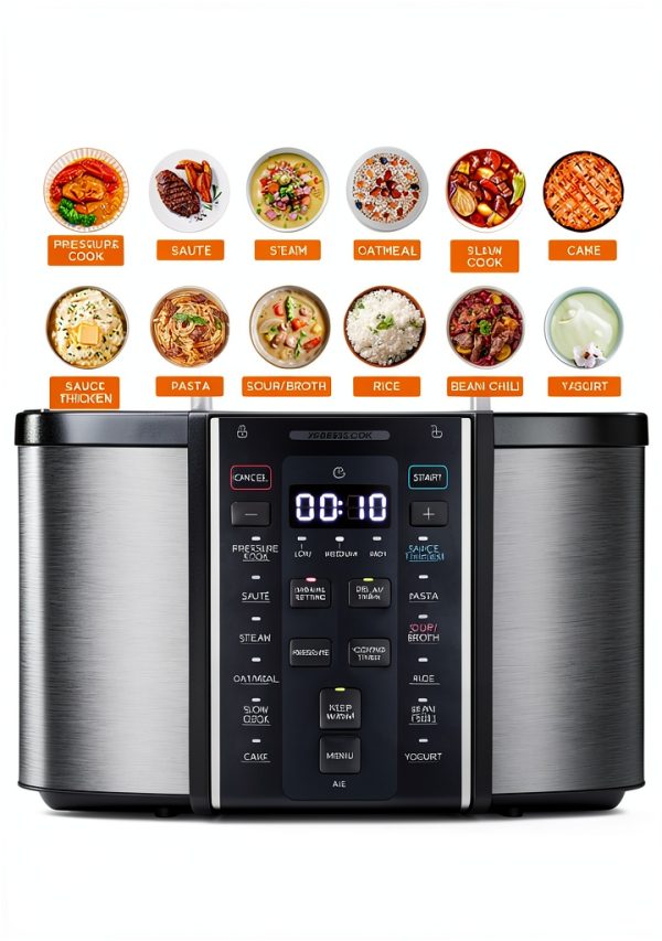 Midea 12-in-1 Electric Pressure Cooker 8 Quarts Stainless Steel-2